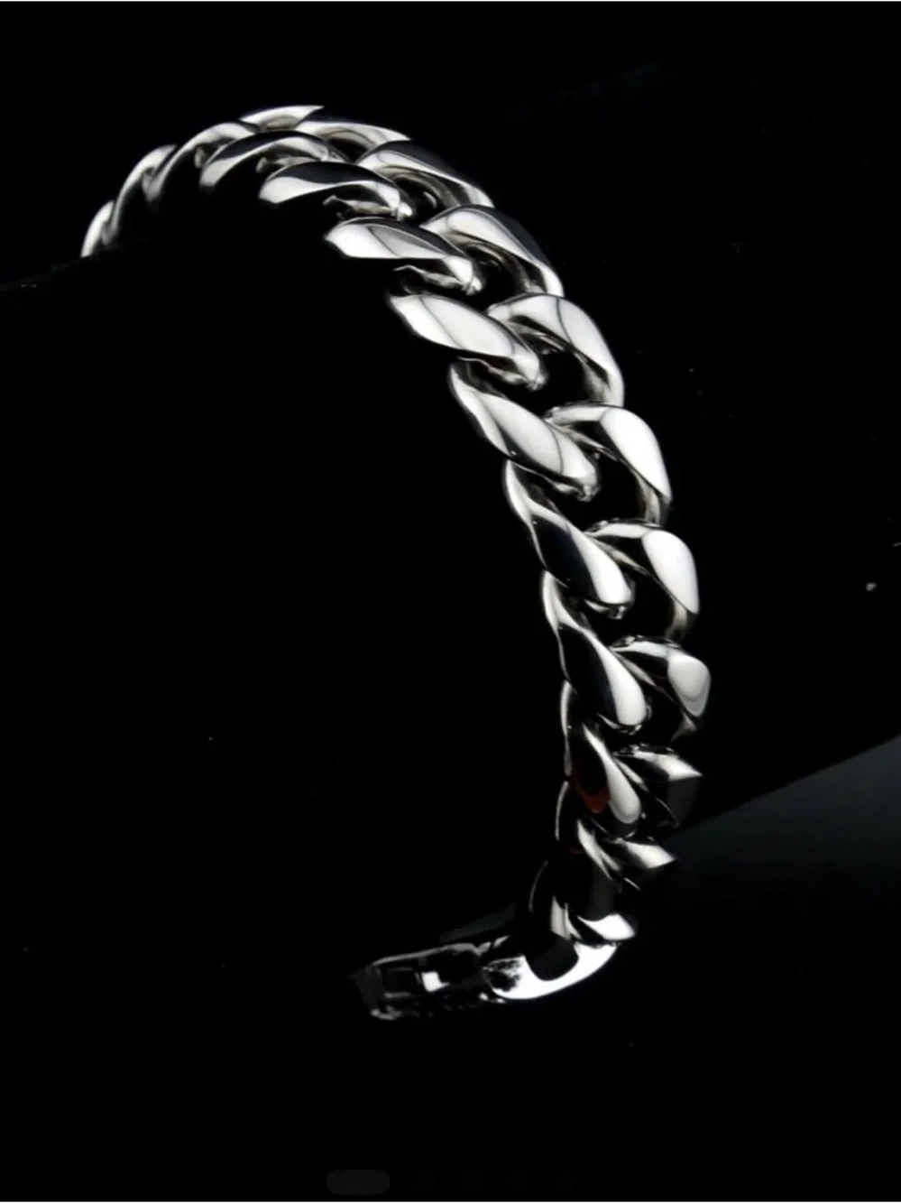 Men's Silver 316L Stainless Steel 12MM Thick Cuban Curb Link Chain Bracelet